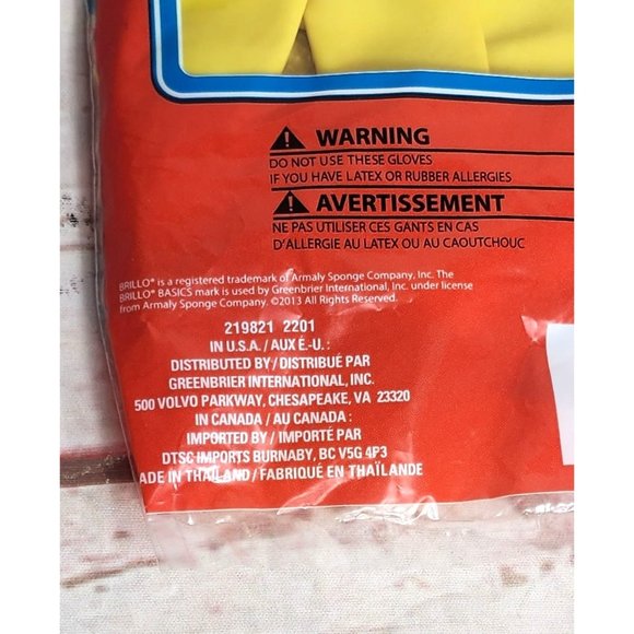 Brillo Basics Medium Textured Grip Yellow Latex Reusable Gloves - Picture 8 of 10